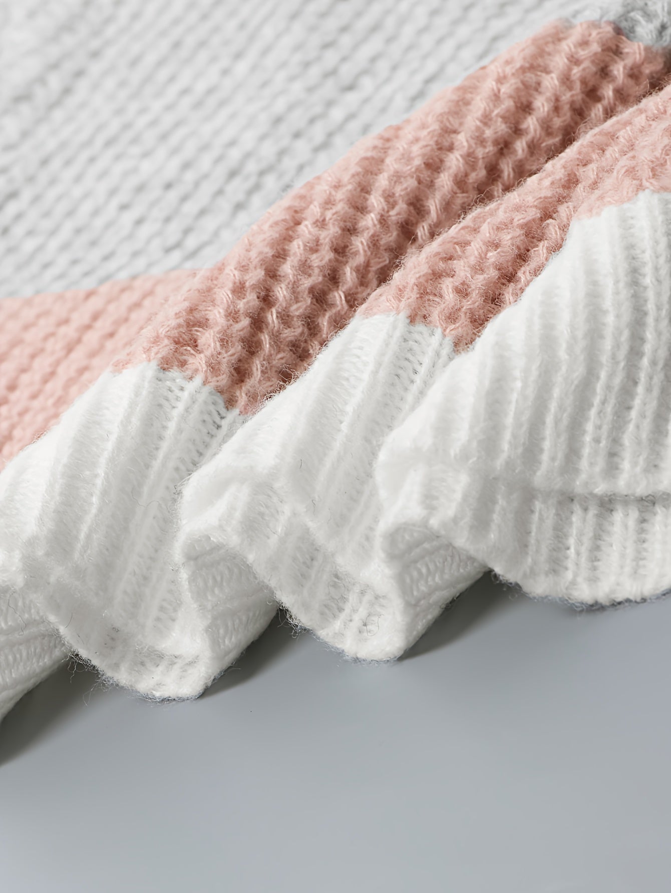  Colorblock Stripe Print Round Neck Jumper