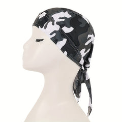 Unisex Camo Print Head Wrap Pirate Hat Summer Sweat-absorbing Outdoor Riding
