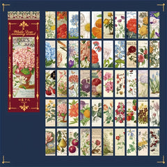 50pcs Retro Plant Flower Butterfly Sticker Book DIY Photo Album Decor