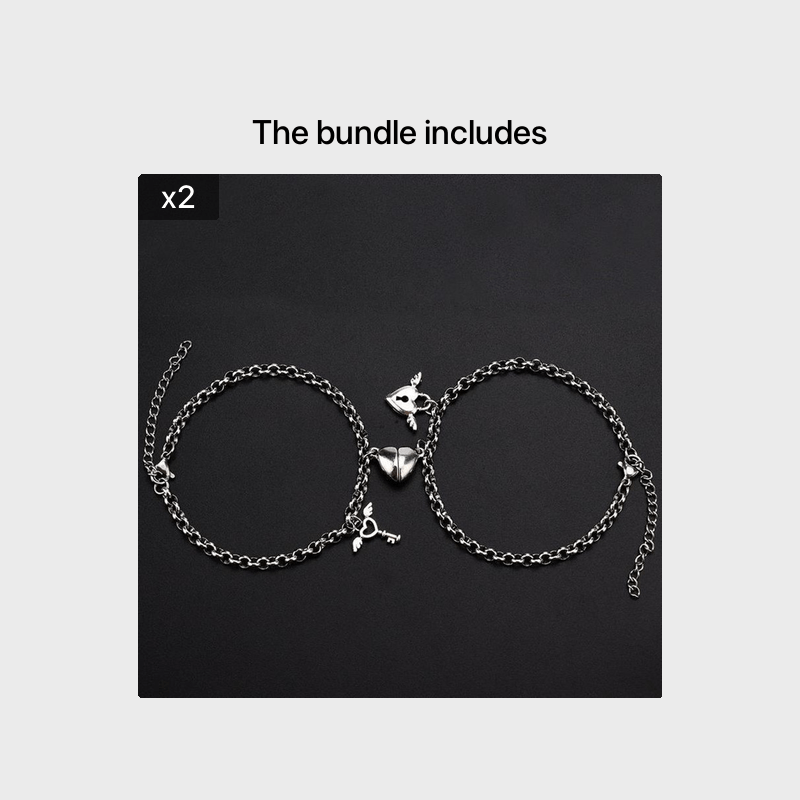Couple Bracelets Set Magnetic Heart Attraction Bracelets