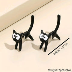Cartoon Cat Stud Earrings for Girls