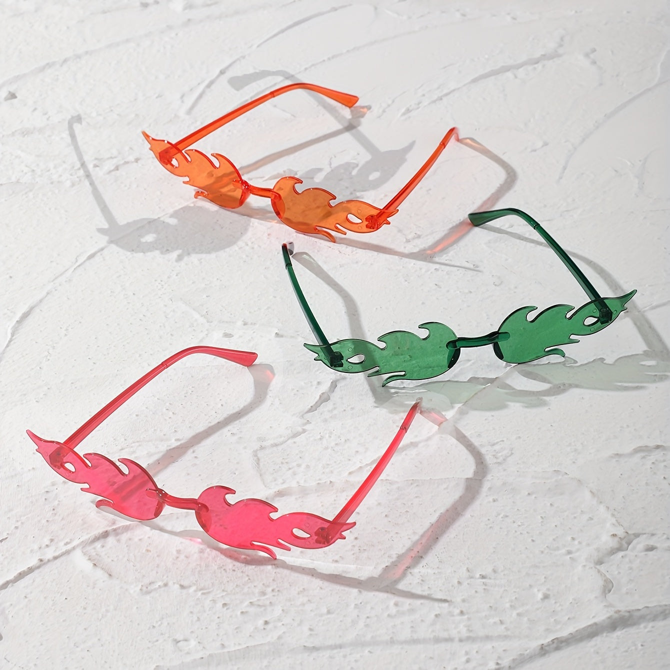 5pairs Flame Sunglasses Candy Sun Shades for Beach Party