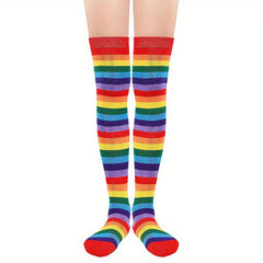 Colorful Striped Over The Knee Socks Women's Stockings