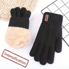 Men's Knitted Touch Screen Gloves with Fleece Lining