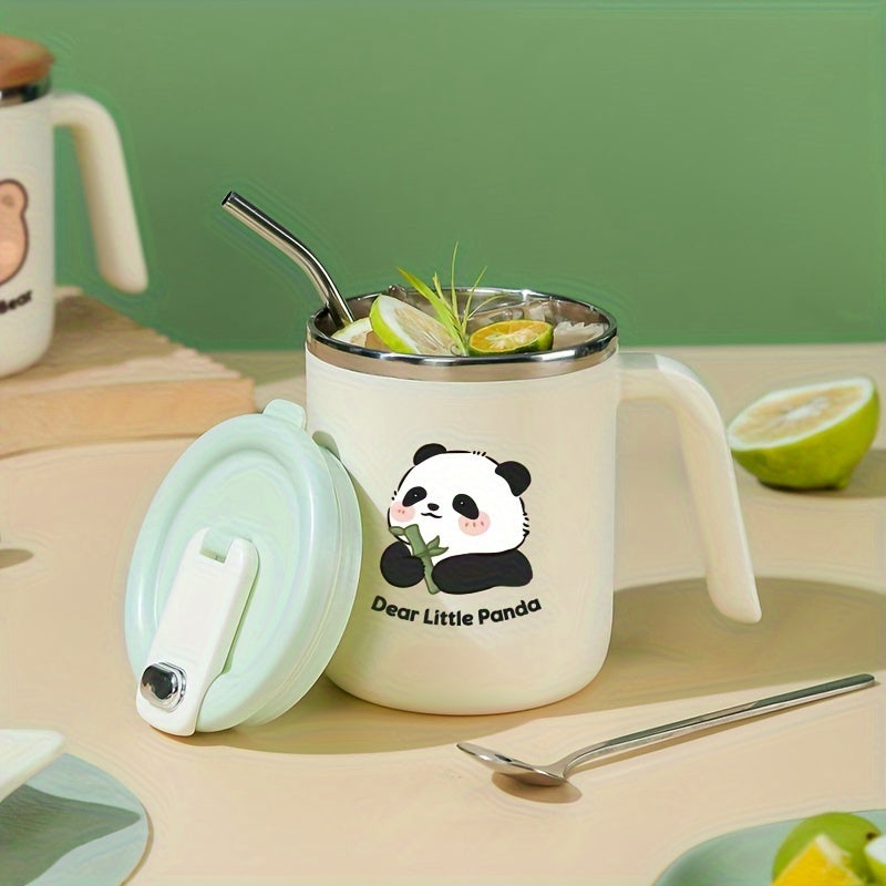 500ml Panda Pattern Stainless Steel Water Cup