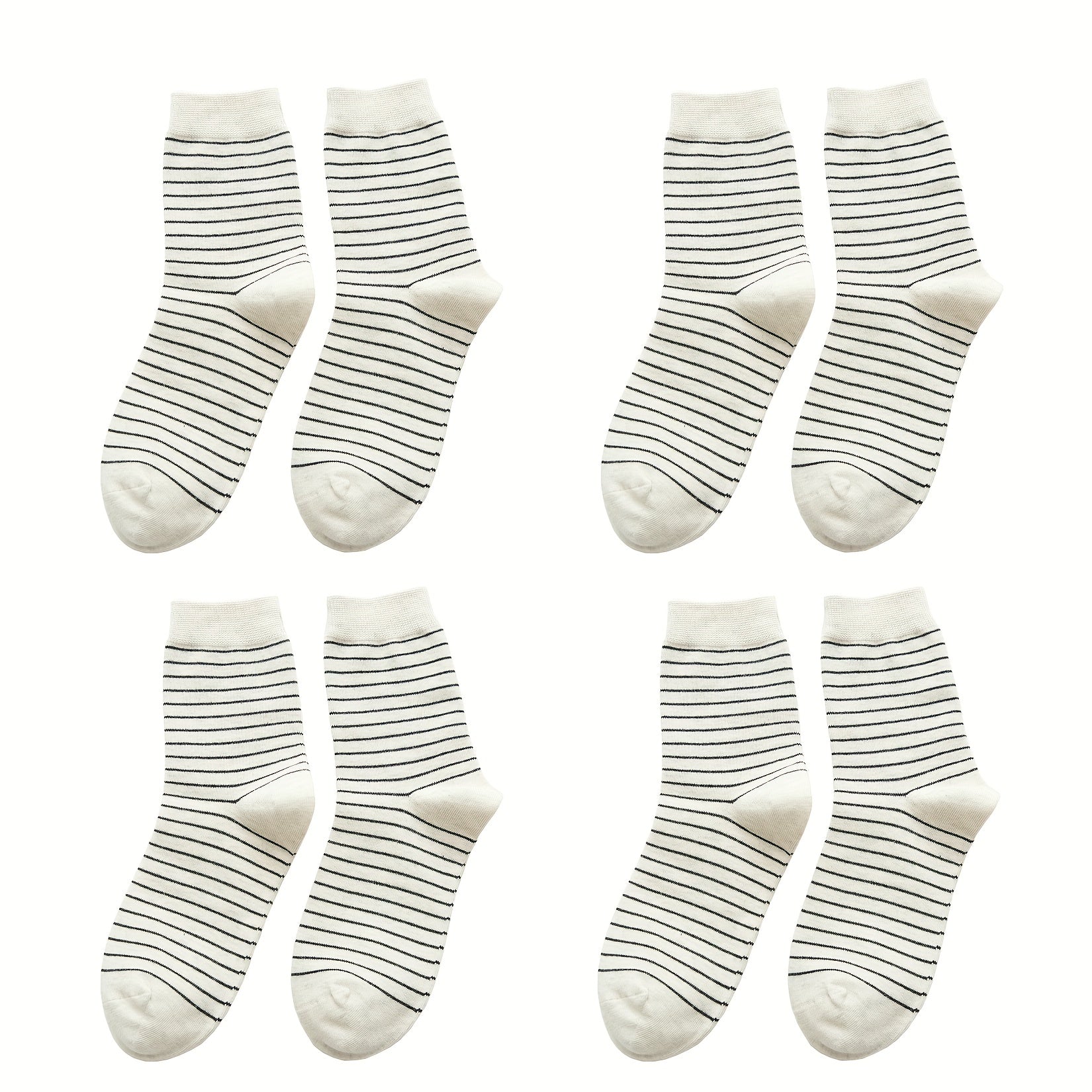 4 Pairs Striped Sports Socks for Women