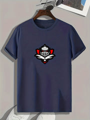 Knight Pattern Print Men's Sports T-shirt Comfy Tee for Fitness Activities
