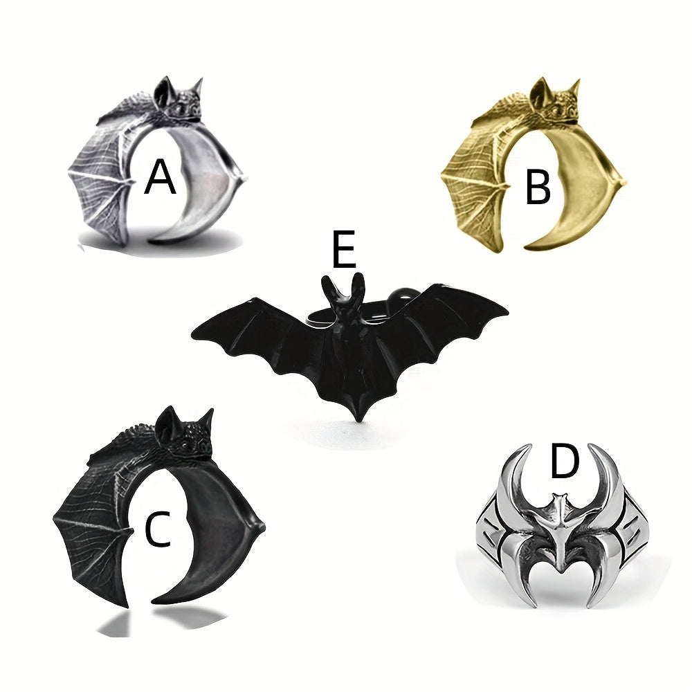Retro Metal Cold Wind Bat Ring Male Niche Ring Jewelry