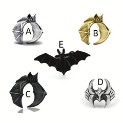 Retro Metal Cold Wind Bat Ring Male Niche Ring Jewelry