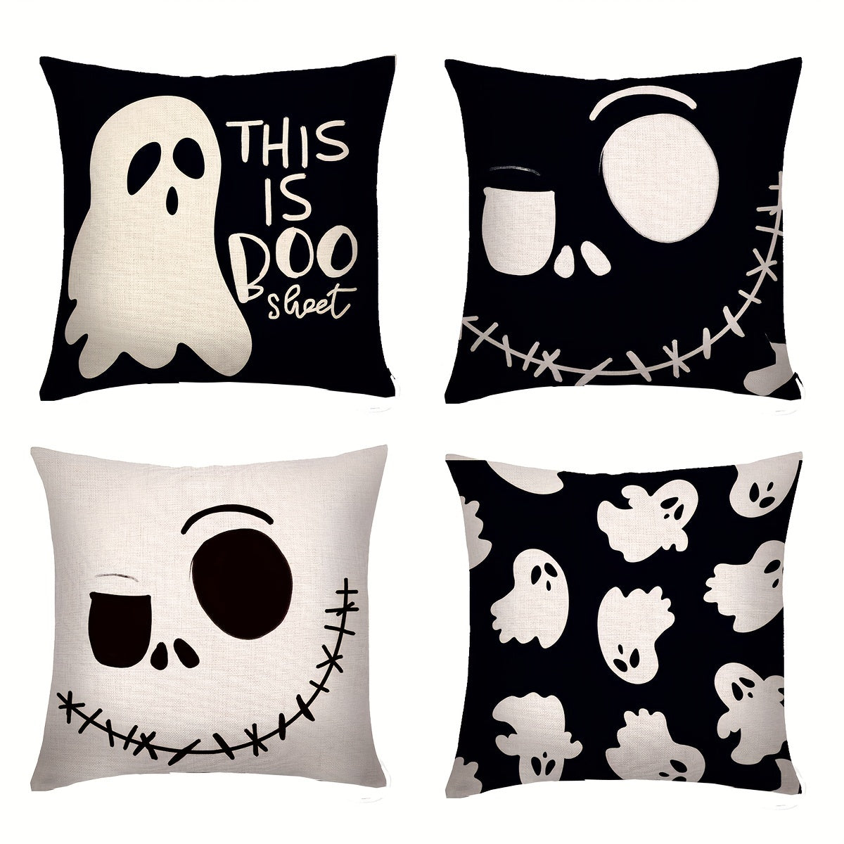 Halloween Cotton Linen Square Throw Pillow Case Decorative Cushion Cover