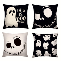 Halloween Cotton Linen Square Throw Pillow Case Decorative Cushion Cover