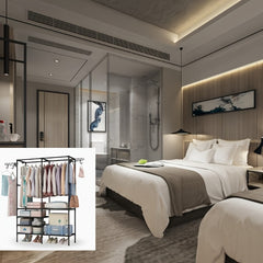 Iron Clothes Rack with Hanging Bag for Clothing Stores
