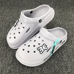 Men's Cartoon Bear Clogs w/ Charms Garden Shoes Non Slip Sandals