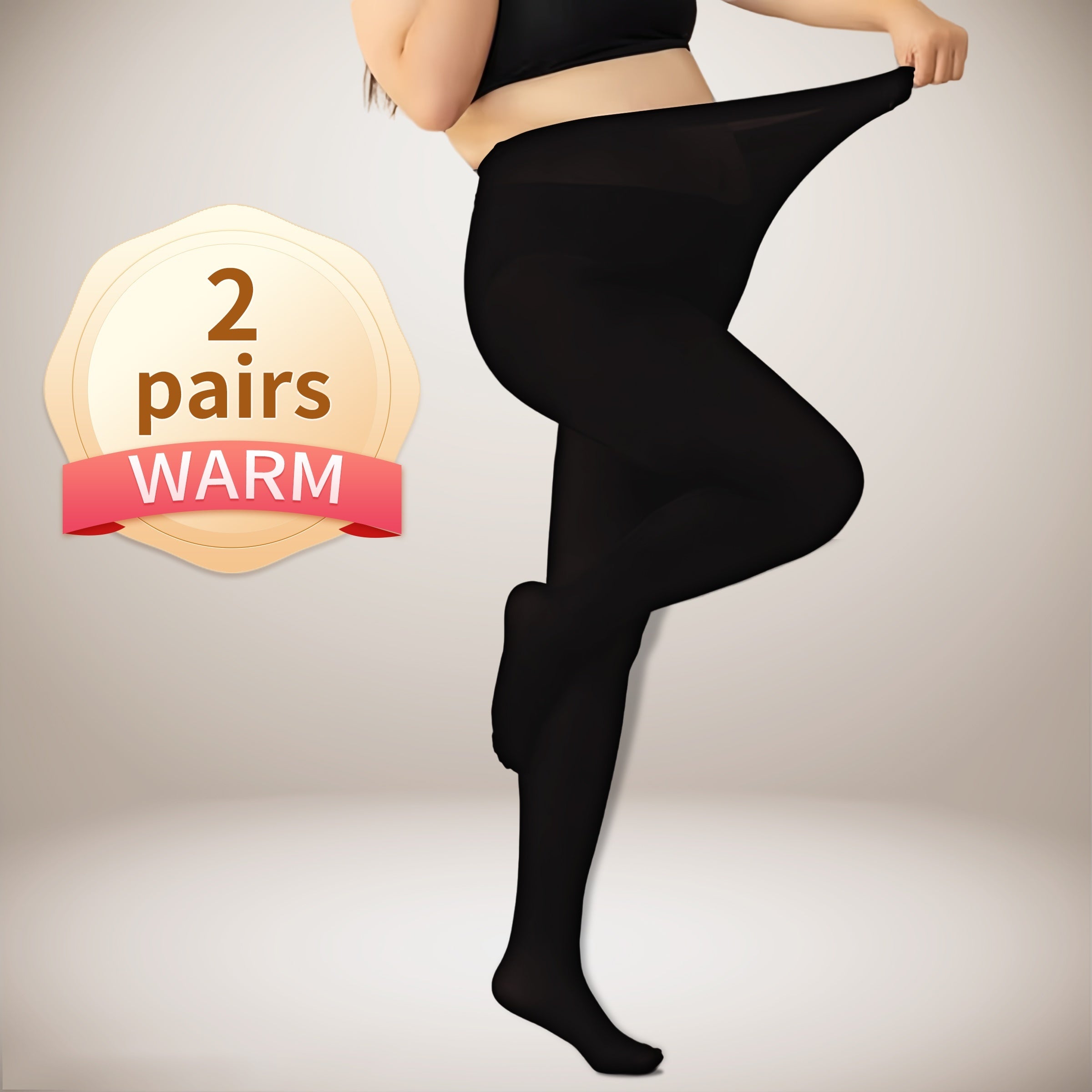 Fleece Liner Pantyhose Women's Plus 200D Thermal