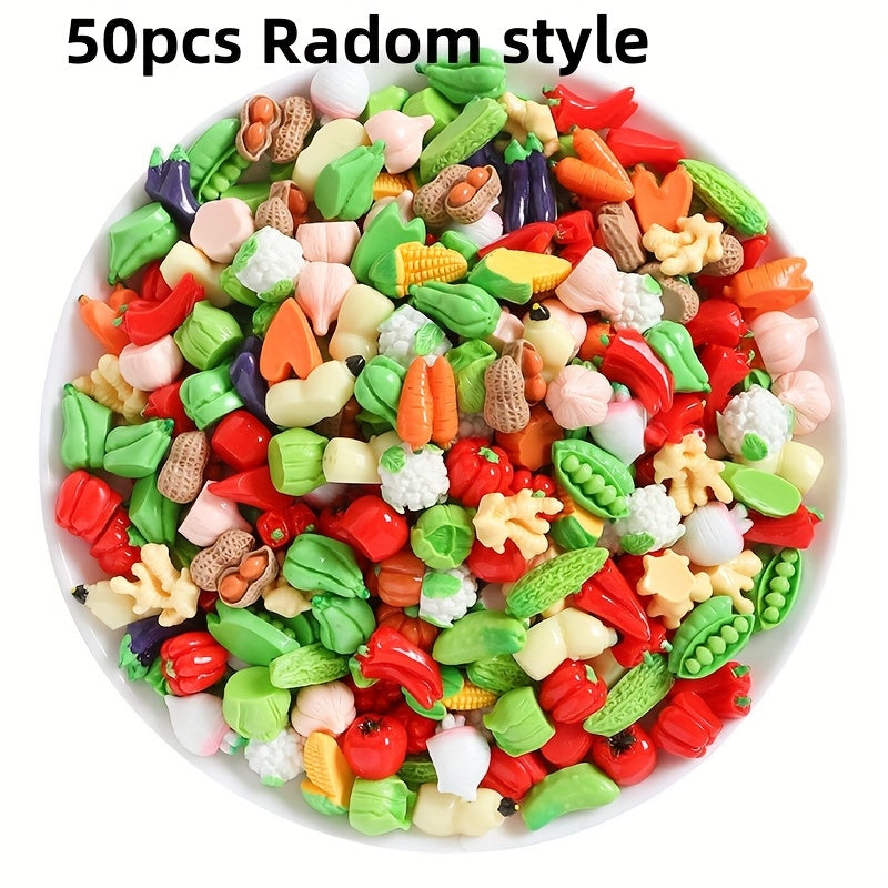 Mini Fruit and Vegetable Ornaments Tabletop Decorations DIY Gel