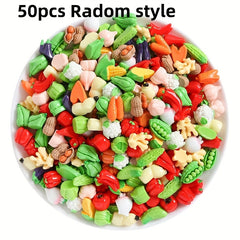 Mini Fruit and Vegetable Ornaments Tabletop Decorations DIY Gel