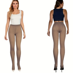 3 Pack Opaque Slim Pantyhose High Waist Footed Women's Stockings