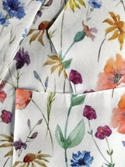  Floral Print Long Sleeve Lapel Collar Blazer
