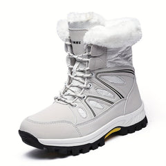 Faux Fur Lined Thermal Thick Sole Winter Boots Weather Resistance Snow Boots