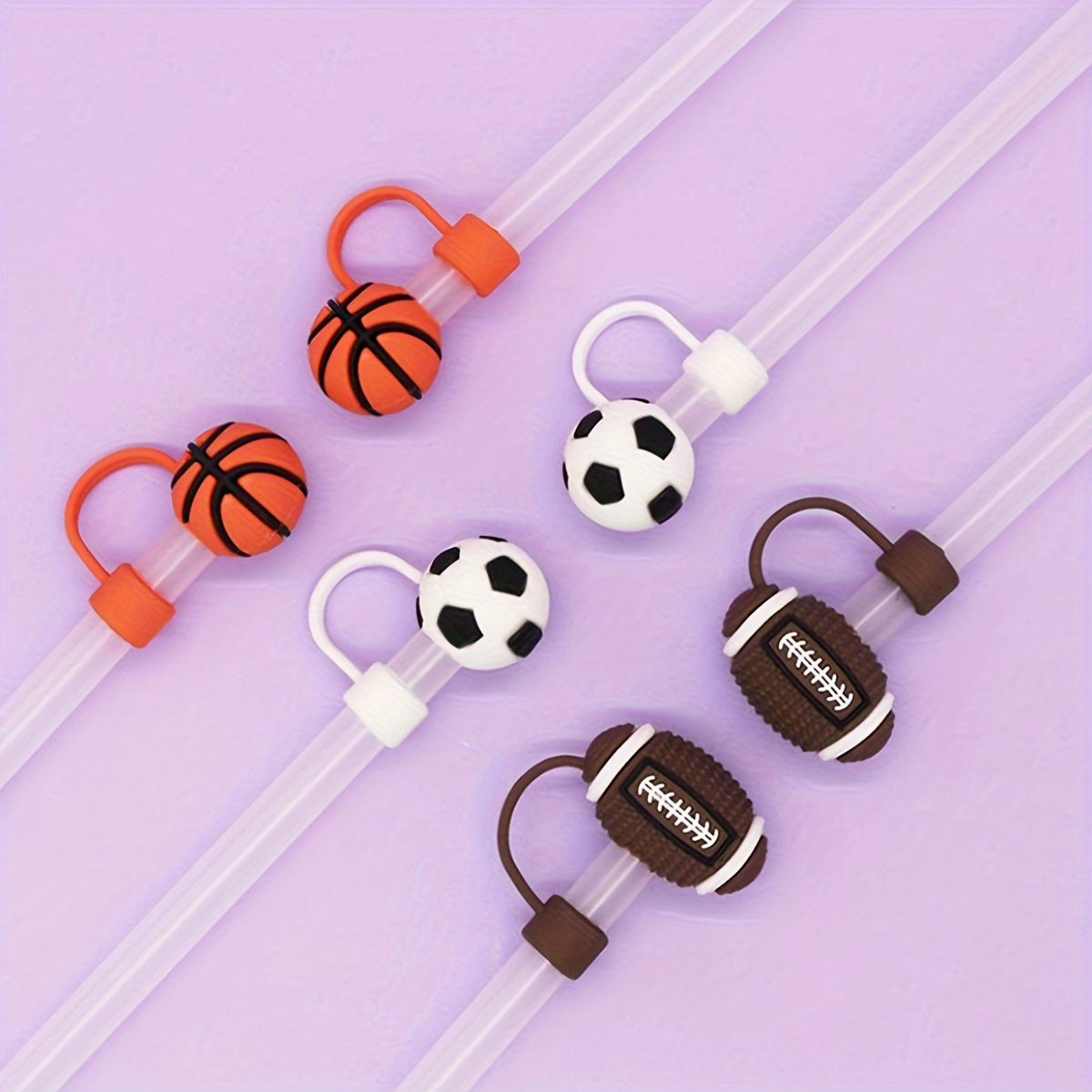 4pcs Sports Straw Tip Covers for 40oz Tumbler Cup, Reusable Silicone Caps