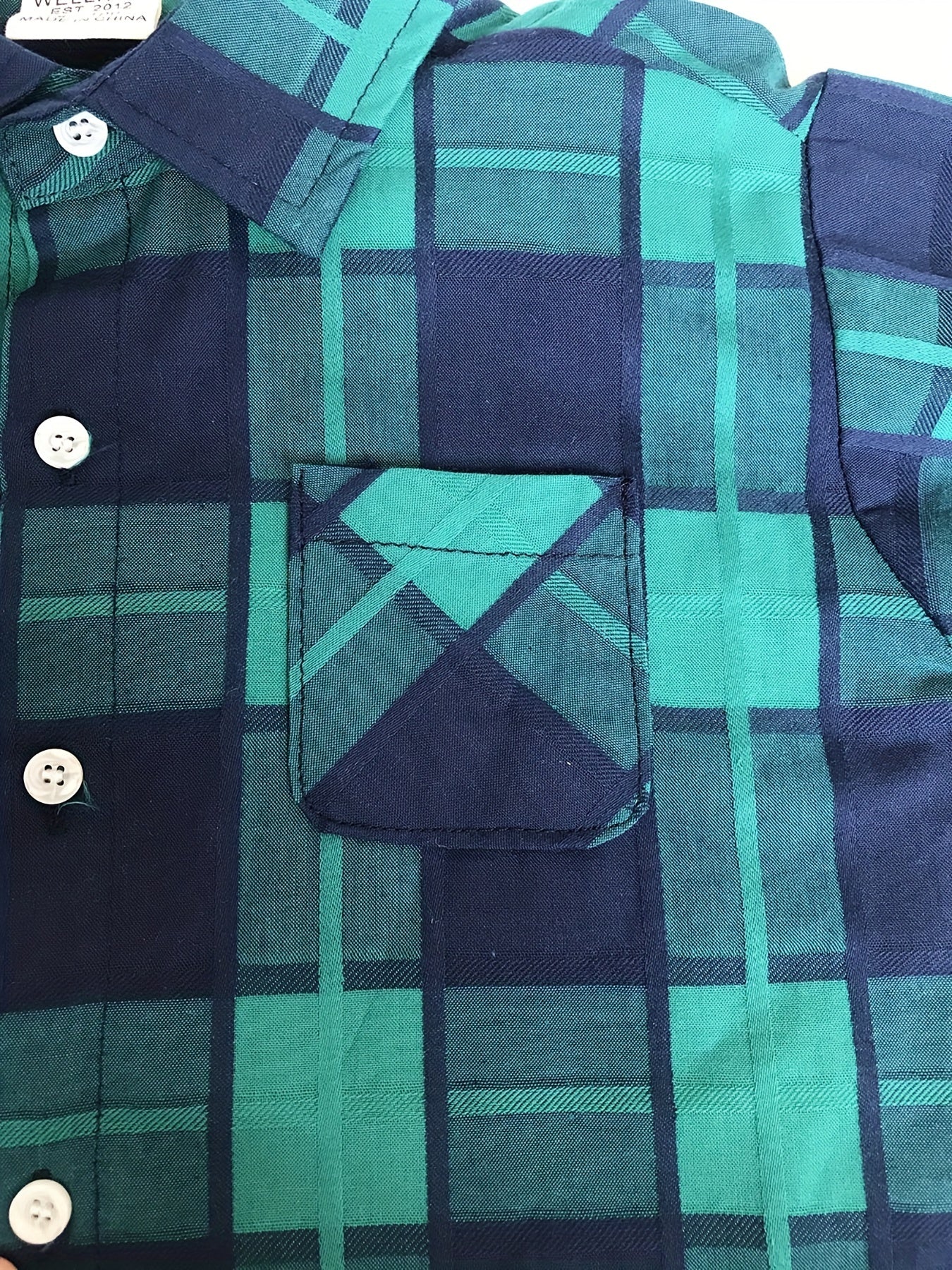 Boys Stylish Plaid Long Sleeve Shirt Casual Lapel Stretch Top