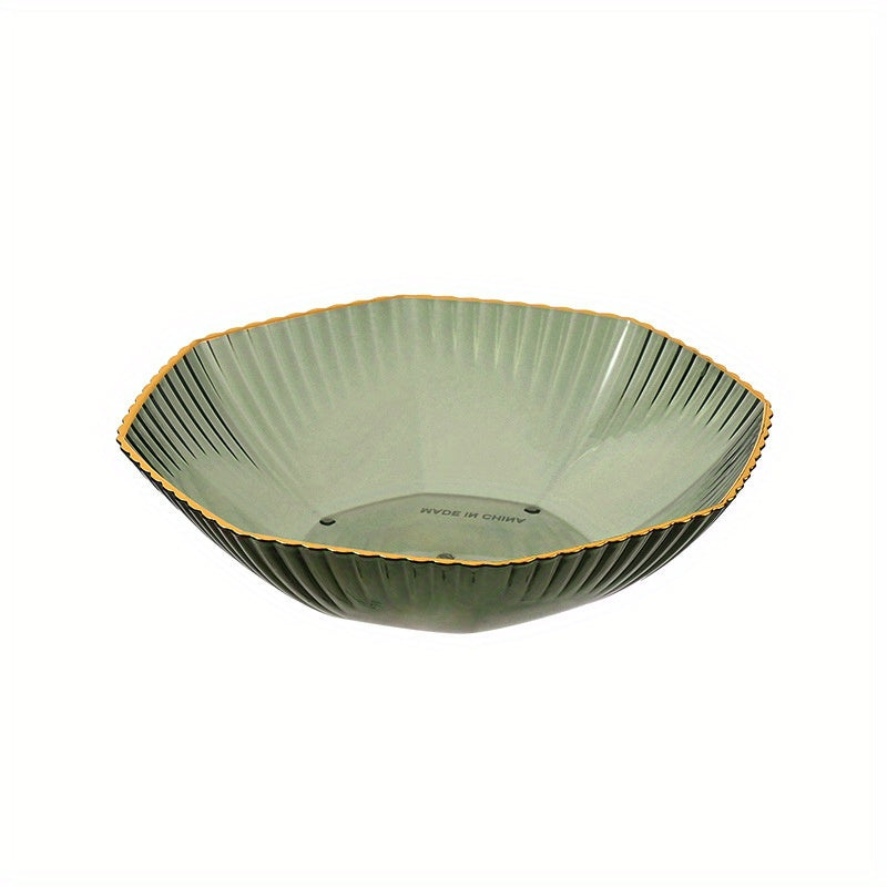Transparent Serving Tray Golden Rim Fruit Basket