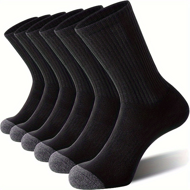 12 Pairs Men's Breathable Sports Socks High Elastic Mid calf Socks
