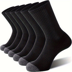 12 Pairs Men's Breathable Sports Socks High Elastic Mid calf Socks