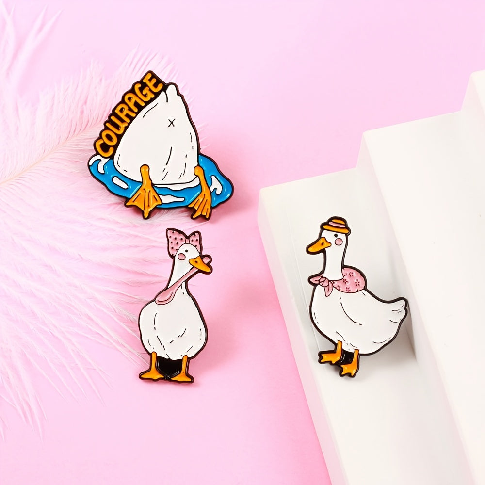 Courage Duck Brooch Pin Men Women Novelty Pins Bags Jackets Hats