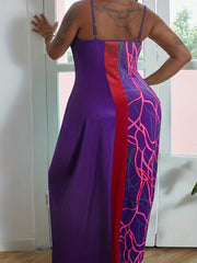  V Neck High Stretch Maxi Cami Dress