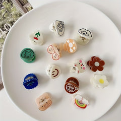 4pcs Small Hair Clips Animal Strawberry Rainbow Cloud Mini Clip