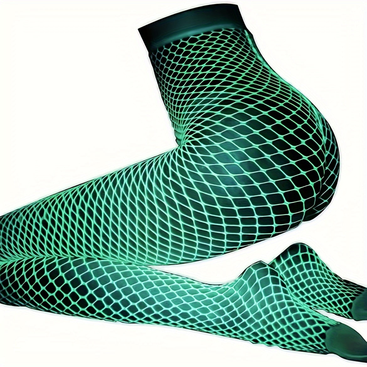  Glow In The Dark Fishnet Tights for Women 0XL-2XL