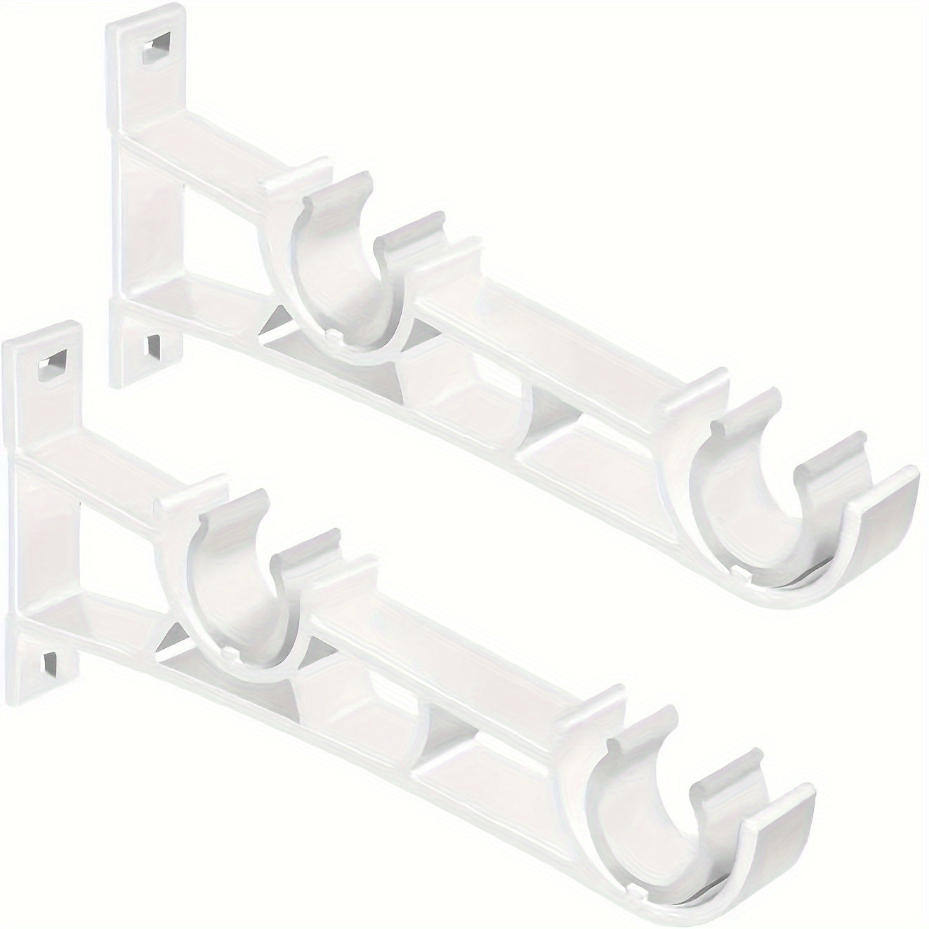 Heavy Duty Double Curtain Rod Brackets, Set of 2, Supports Up To 50kg