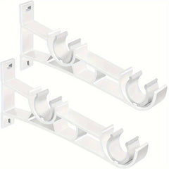 Heavy Duty Double Curtain Rod Brackets, Set of 2, Supports Up To 50kg