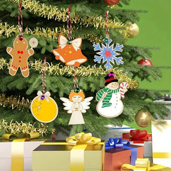 48pcs Christmas Wood Crafts Kit For Kids DIY Painting Crafts Party Favors