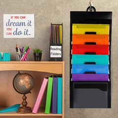Wall Hanging File Organizer with 6 Folders