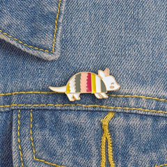 Mouse Enamel Brooch for Women's Denim Jacket