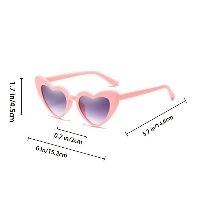Heart Sunglasses For Women Cat Eye Glasses UV400 Colorful Frame Tined Lens