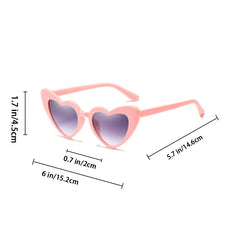 Heart Sunglasses For Women Cat Eye Glasses UV400 Colorful Frame Tined Lens