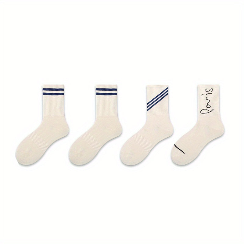 Women's Striped Sports Short Socks Breathable & Comfy Stockings