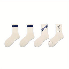 Women's Striped Sports Short Socks Breathable & Comfy Stockings