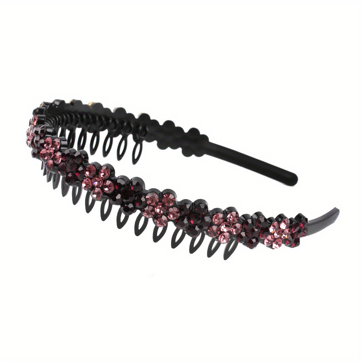 Wave Rhinestone Headband with Crystal Pearl Decoration