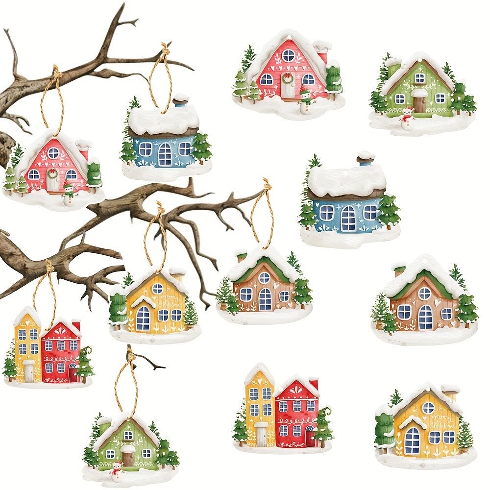 6pcs Snowhouse Hanging Ornament Christmas Tree Decoration