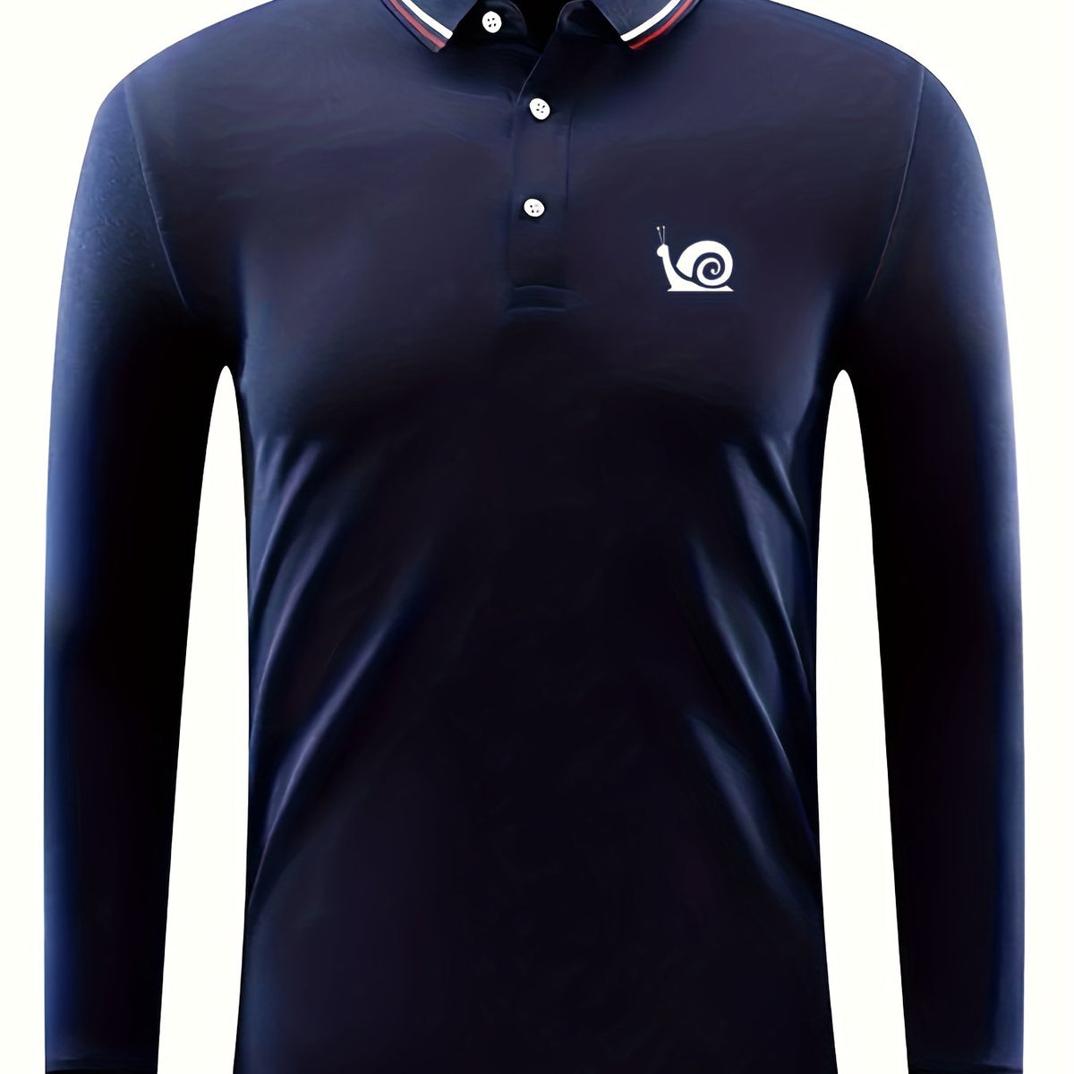 Snail Pattern Men's Long Sleeve Polo Shirt