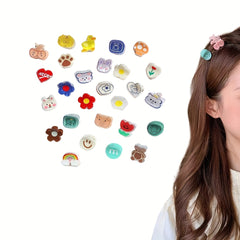 4pcs Small Hair Clips Animal Strawberry Rainbow Cloud Mini Clip