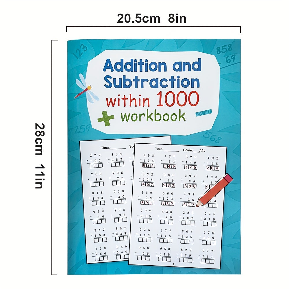 32 Pages Addition/Subtraction Within 1000 Math Workbook
