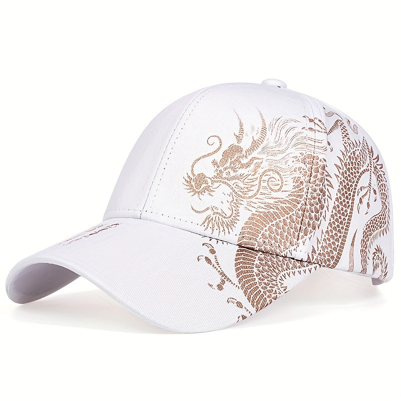 Dragon Print Baseball Cap Breathable Sunscreen Hat Outdoor