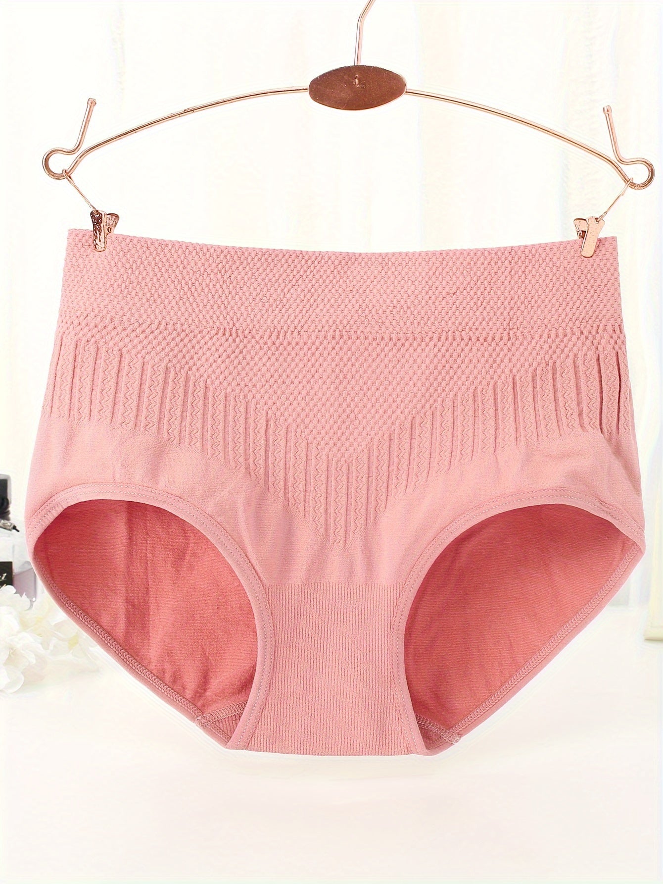 3pcs Solid Briefs Stretchy Intimates Panties