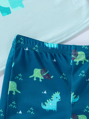 Boys Dinosaur Print Swimming Suit Set for Beach Vacation