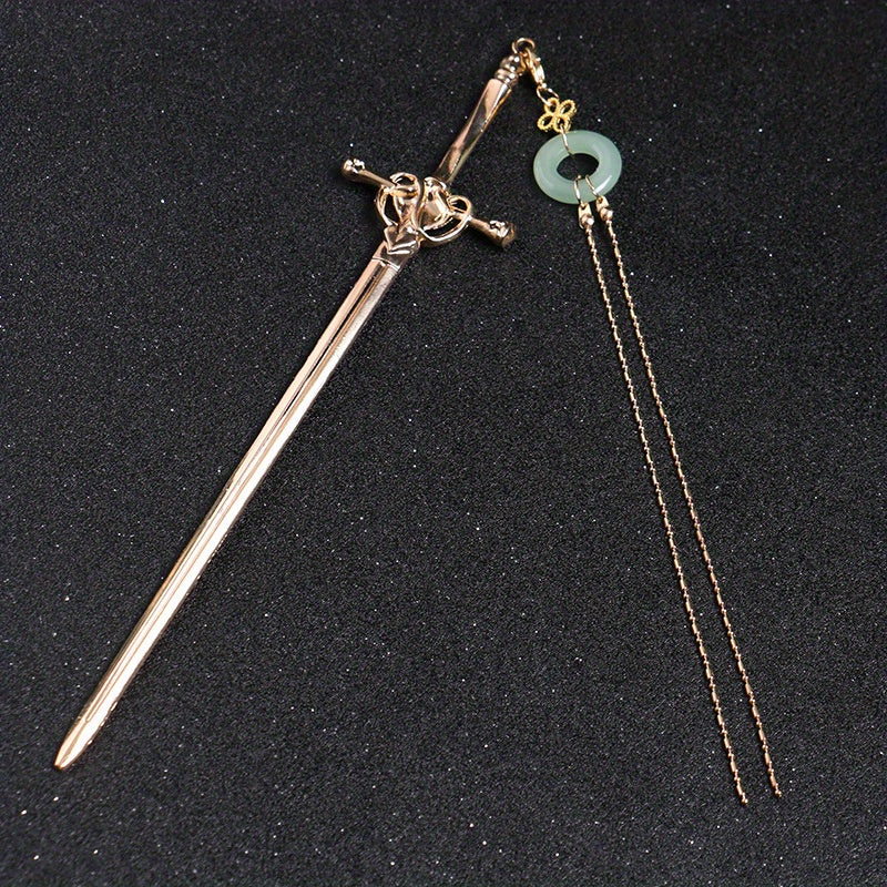 Ancient Style Sword Hairpin Bun Hairpin With Tassels Head Ornament